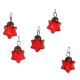 Red Star Combo Glass Tiny Christmas Hanging Set of 25